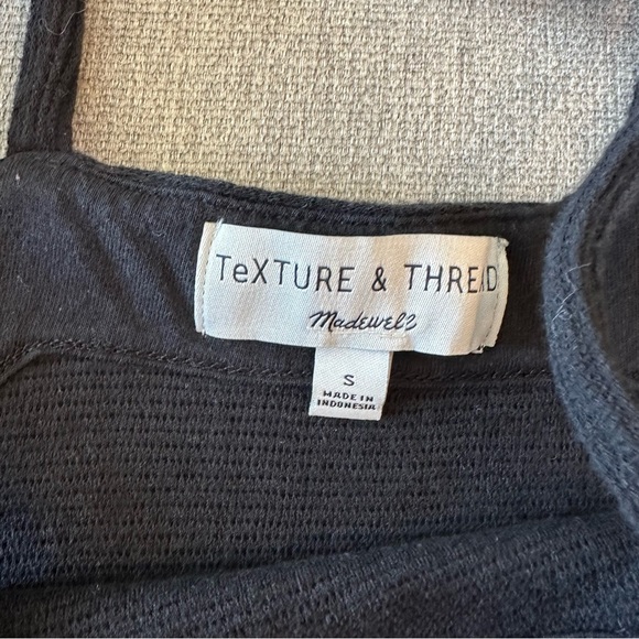Madewell Black Texture & Thread Tie-Shoulder Tank Top - Picture 7 of 7